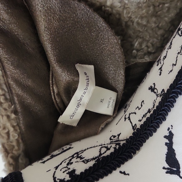 Christopher & Banks Vegan Suede, Sherpa Lined Long Jacket - Picture 14 of 14